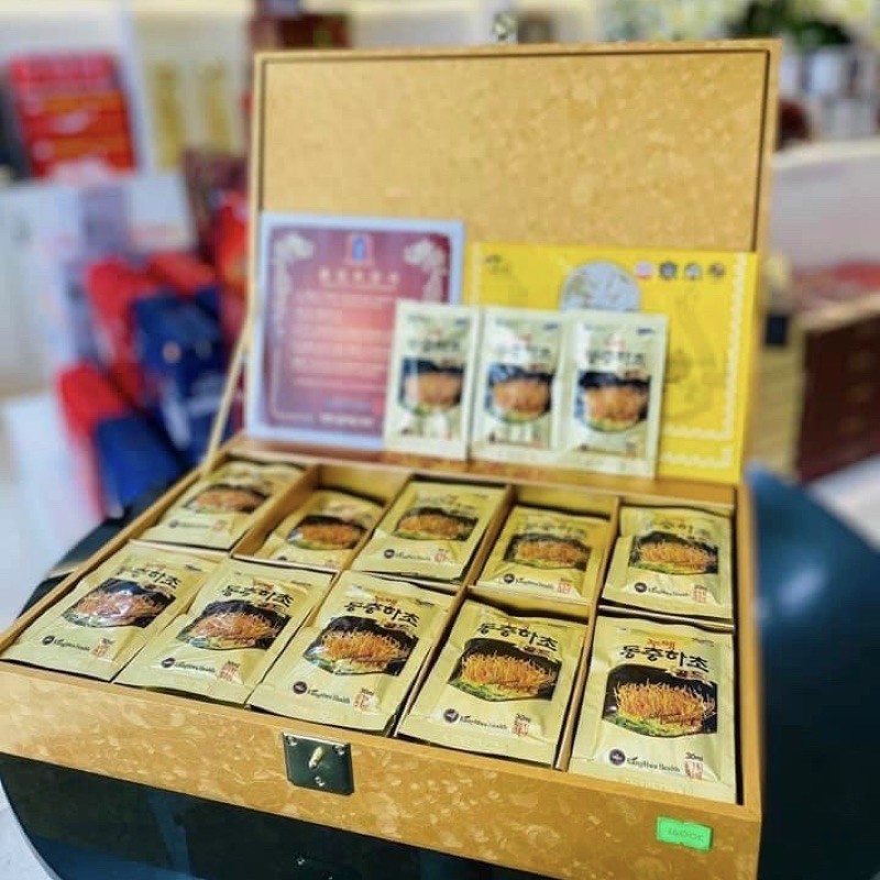 [SALE THÁNG 6] Đông Trùng Hạ Thảo Hộp Gỗ Vàng 60 Goi Cao Cấp Hàn Quốc | BigBuy360 - bigbuy360.vn