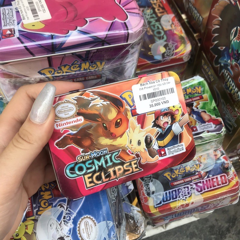 HỘP 60 THẺ BÀI POKEMON HỘP SẮT