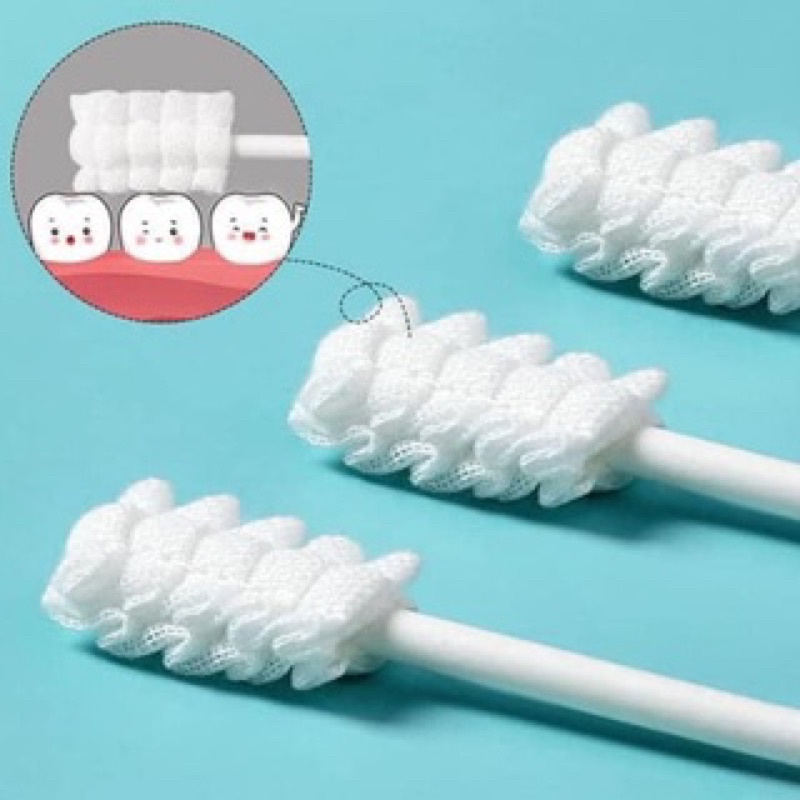 Hộp 30 que rơ lưỡi / gạc tưa lưỡi vệ sinh miệng an toàn cho bé sơ sinh EMMAKIDS