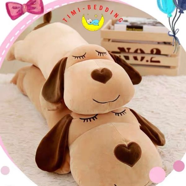 Gấu bông hình con chó ngủ mũi trái tim tim tai dài siêu cute, đáng yêu - Timibedding