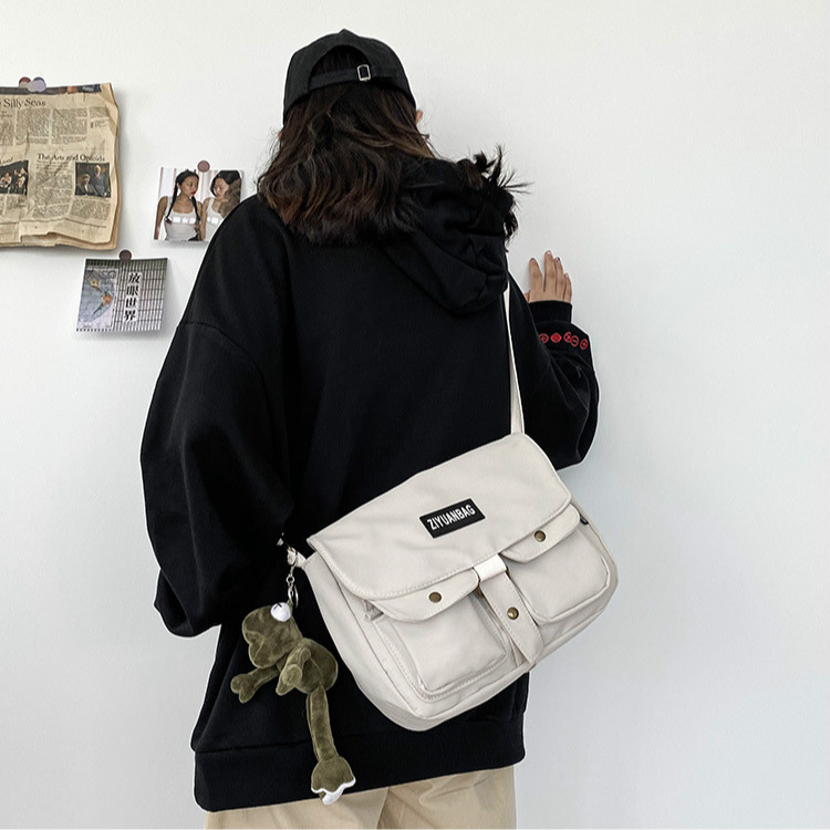 On Sale Ulzzang Korean Fashion Canvas Men Sling Bag Shoulder Bag Crossbody Bag Tote Bag Messenger Bag for Men Birthday Gift