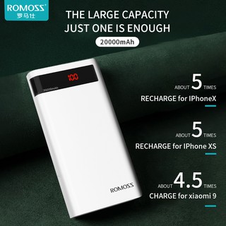 Sạc dự phòng Romoss pin Polymer cho iPhone Android 20000mAh