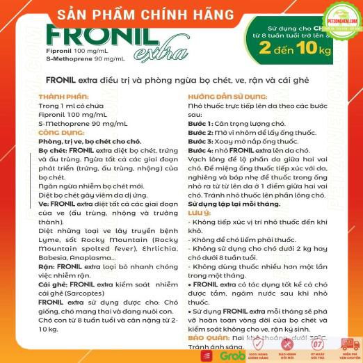 Nhỏ Gáy Fronil EXTRA diệt ve  diệt ve bọ chét cho chó Fronil Extra cao cấp chính hãng Vemedim