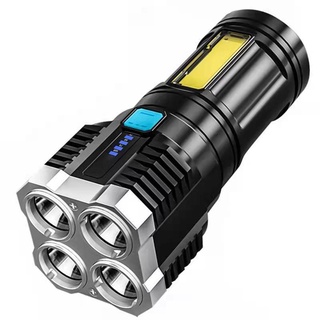 Đèn pin siêu sáng 4 bóng led kèm 1 đèn bên sạc usb
