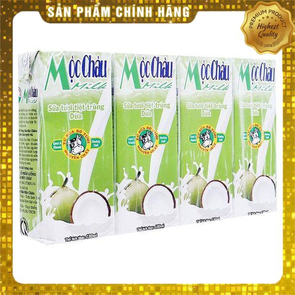 Lốc 4 Hộp Sữa tươi Mộc Châu Có Đường 180ml