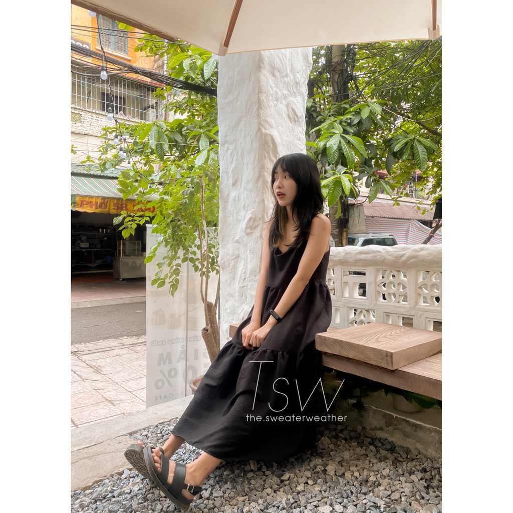 Váy hai dây babydoll form rộng xoè chất xốp, đầm 2 dây (Ảnh thật) | BigBuy360 - bigbuy360.vn