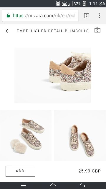 Giày nữ Zara 👟👟 Embellished detail plimsolls