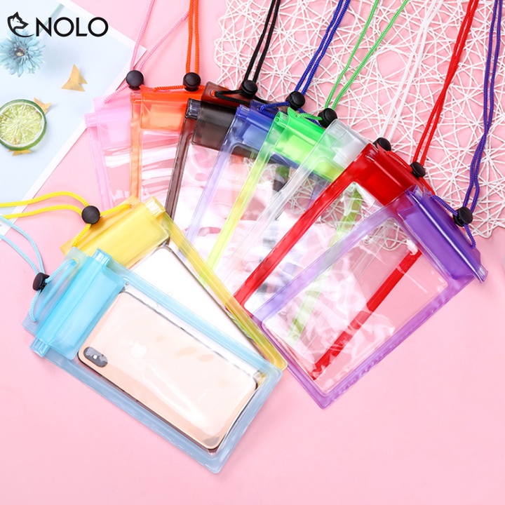 Túi Chống Nước Cho Điện Thoại Dành Cho Thiết Bị Có Kích Thước Dưới 6 Inch Chất Liệu Nhựa PVC Dài Dây 46cm