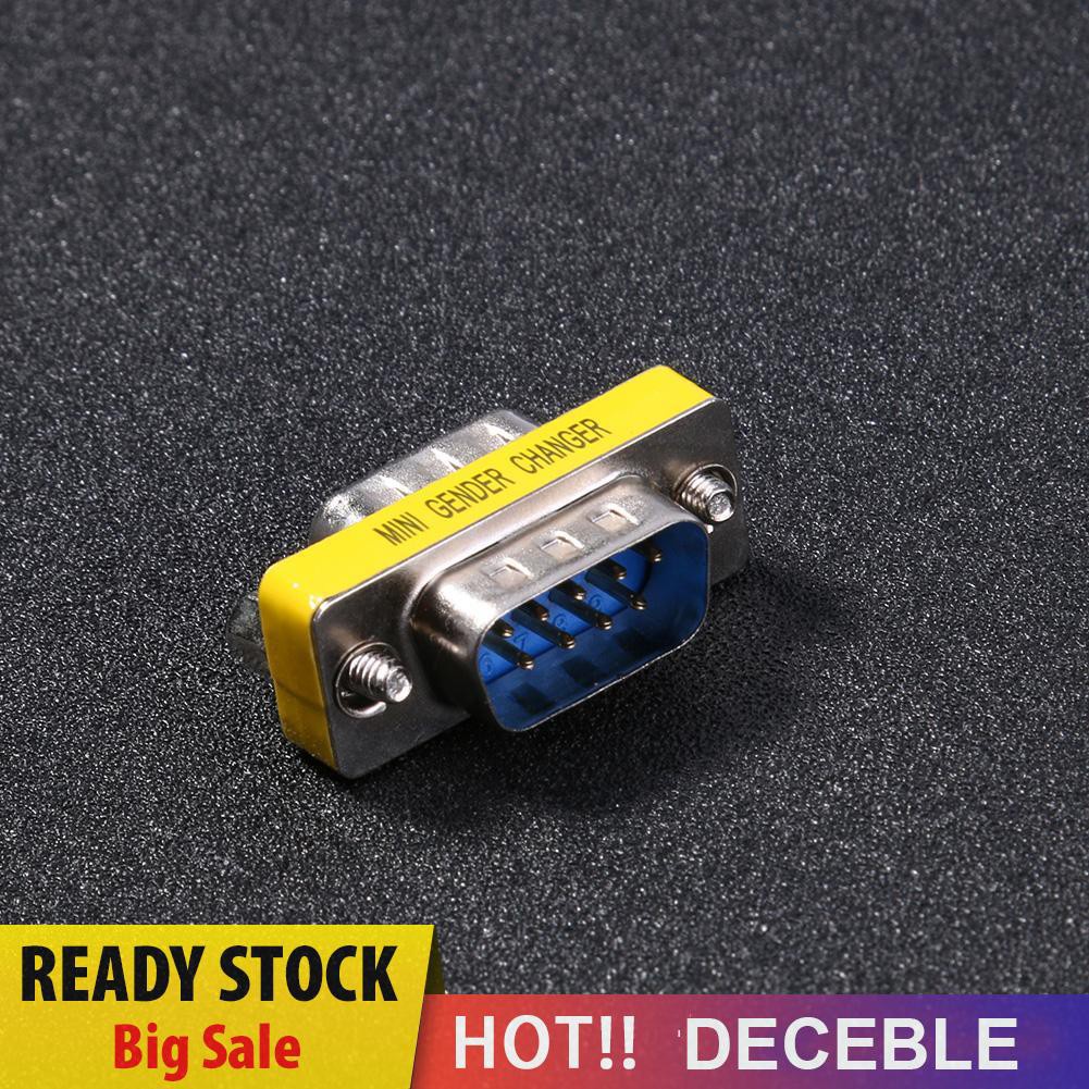 Deceble 2pcs DB9 Male to Male Adapter Gender Changer Serial RS232 Coupler Straight