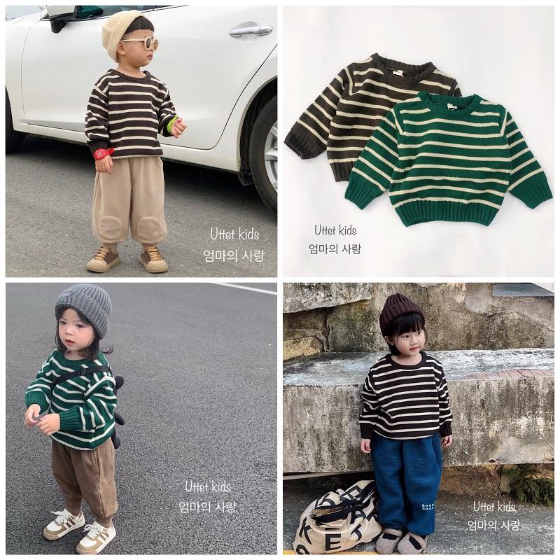 ÁO LEN SỌC DÀNH CHO BÉ GÁI VÀ BÉ TRAI PHONG CÁCH HÀN QUỐC RẤT ĐẸP FORM CHUẨN