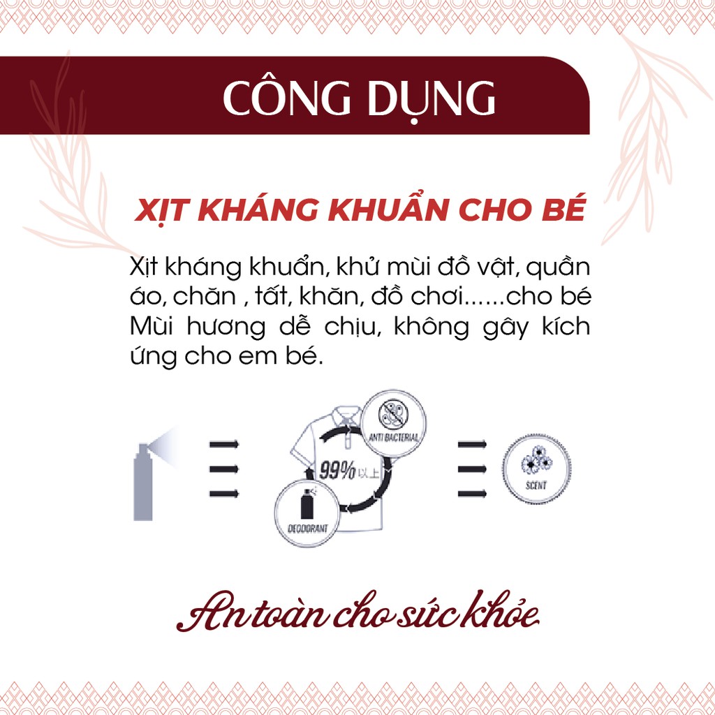 Xịt kháng khuẩn, khử mùi, đồ vật cho bé 24care - 100ml