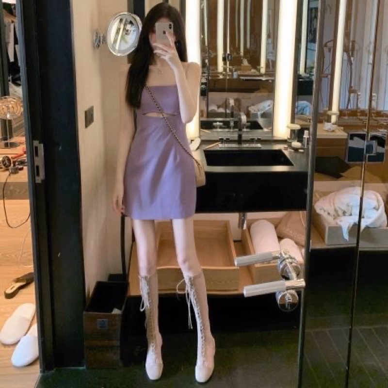 Set áo khoác ngoài và váy 2 dây