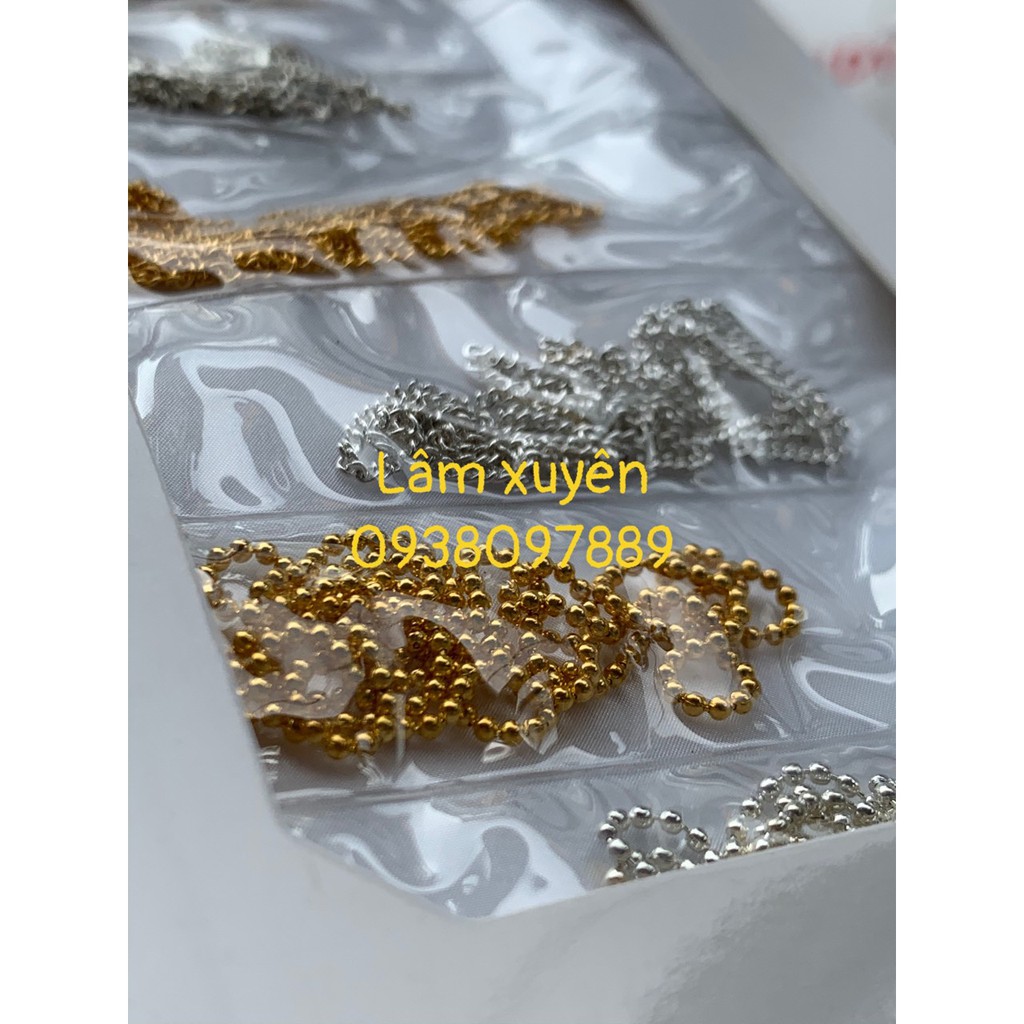 Set dây xích trang trí móngGIÁ RẺ mix 2 màu vàng và bạc, dễ sử dụng, hàng như hình ảnh