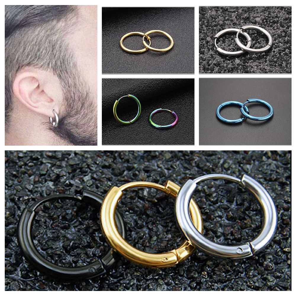 Khuyên tai hợp kim hình tròn cá tính cho nam và nữ