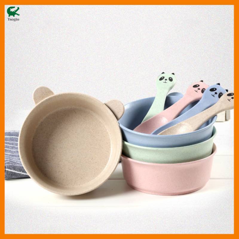 Set 2 món bát ăn kèm muỗng hình gấu trúc đáng yêu cho bé