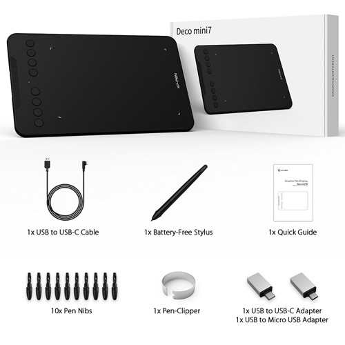 Bảng vẽ điện tử XPPEN DECO MINI7 Android hỗ trợ cảm ứng nghiênghàng chính hãng