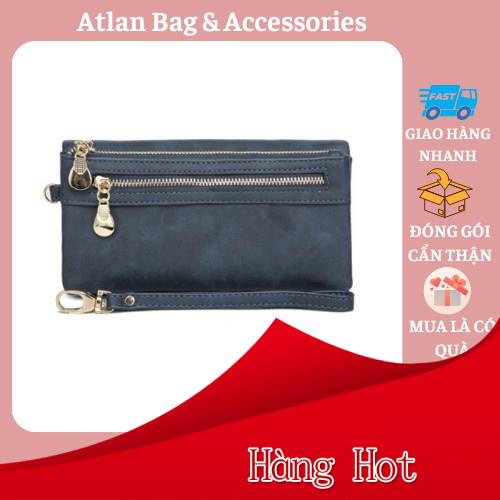 Ví nữ cầm tay dài đẹp nhiều ngăn đựng tiền để được điện thoại ATLAN Ví cầm tay nữ da mềm dáng dài chất đ