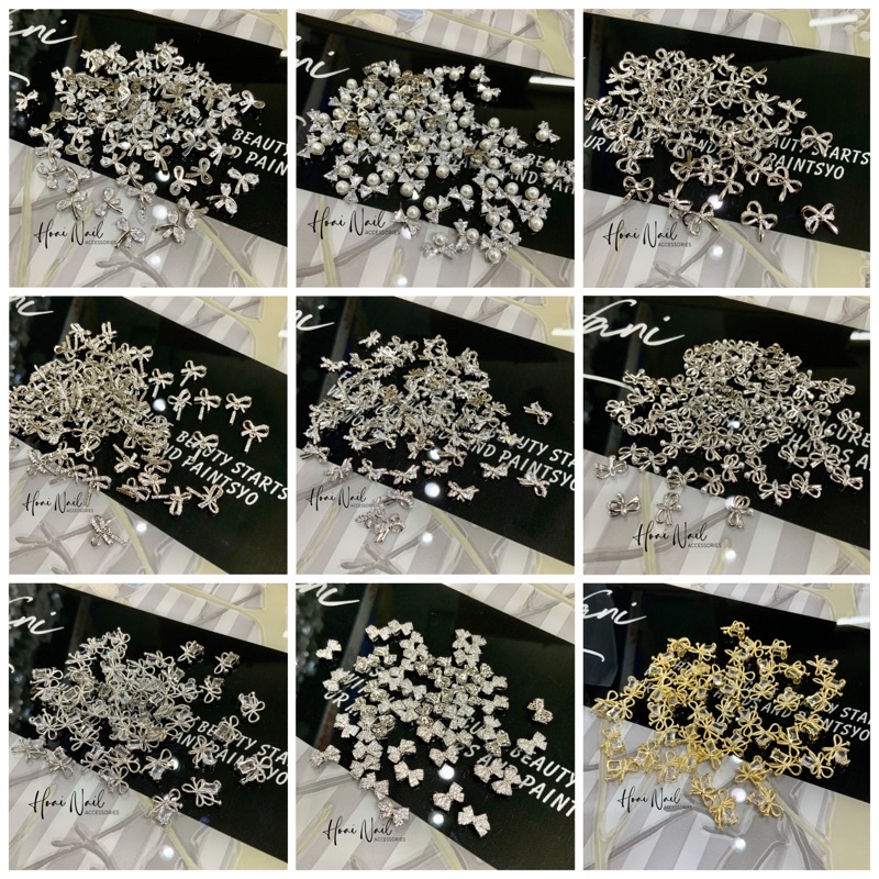 Charm đính móng tay hình nơ nhiều mẫu cực hót (giá 1 chiếc)