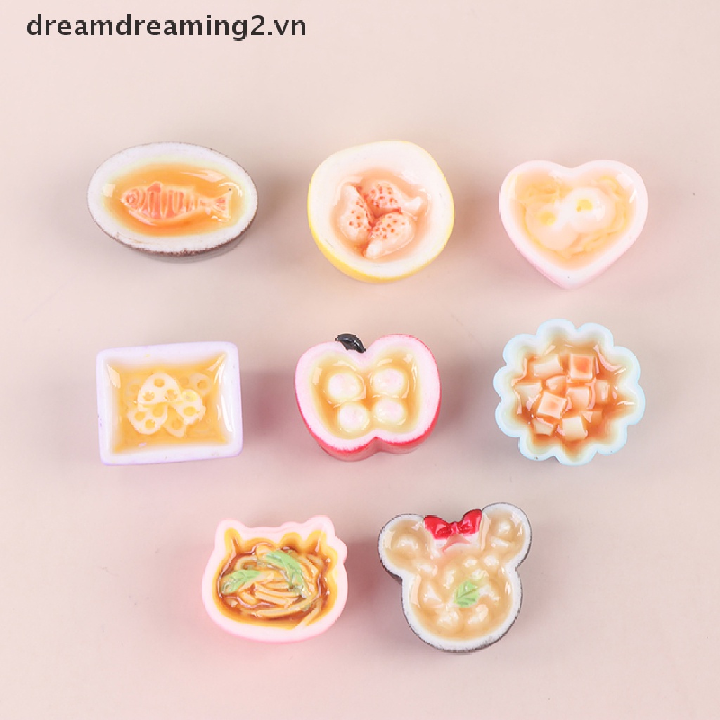 Bộ 2 Mô Hình Thức Ăn mini Bằng Nhựa resin Trang Trí Nhà Búp Bê