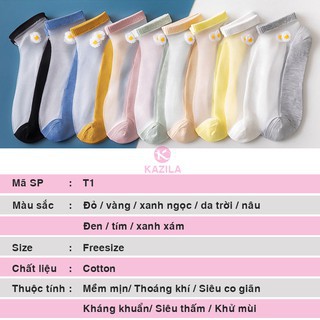 Combo 10 đôi Tất nữ cổ ngắn (vớ nữ cổ ngắn) thêu hoa cúc hoạ mi cực xinh,cực đẹp