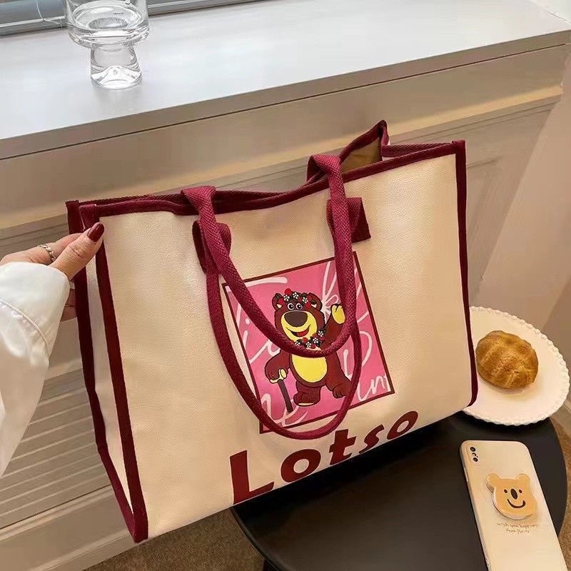 Túi vải canvas hoạ tiết gấu dâu Lotso hot hit