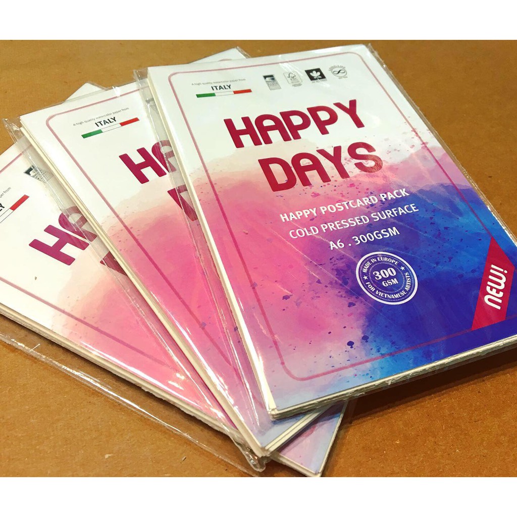 Giấy Happy Postcard tập 10 tờ A6