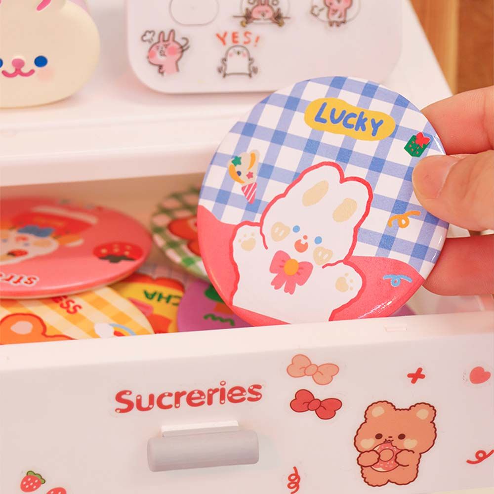 [Hàng mới về] Gương trang điểm mini hình tròn in hoạt hình đáng yêu cho nữ