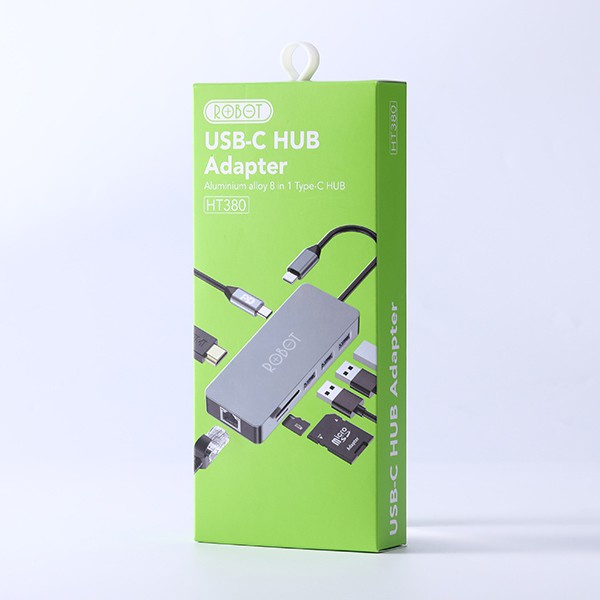 HUB Chuyển Đổi Đa Năng 8 Trong 1 VIVAN HT380 Type-C To USB 3.0/ USB 2.0/ SD/ MICRO SD/ PD/ HDMI/ VGA/ LAN