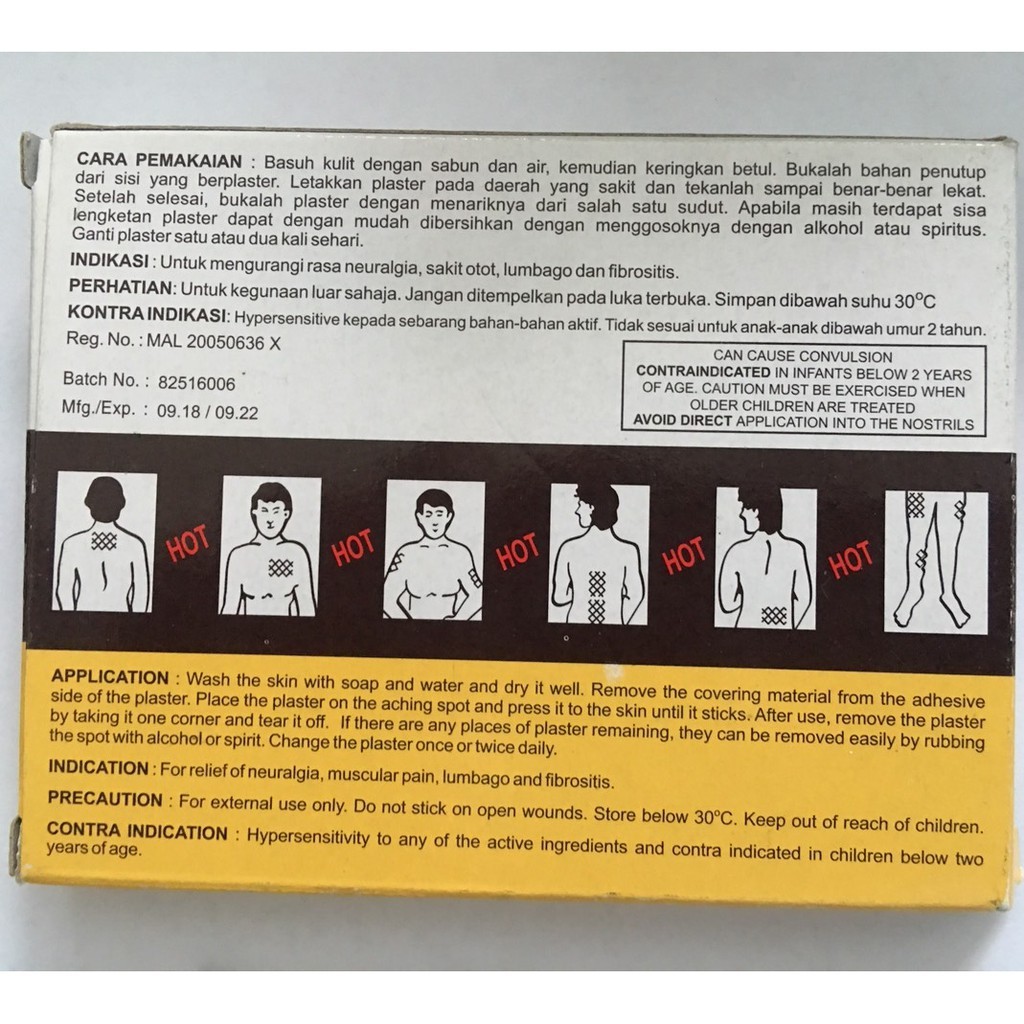 Cao Dán Trái Ớt Takahi Hot - Hộp 2 gói x 5 Miếng Dán - giúp giảm đau nhanh chóng và hiệu quả - cvspharmacy