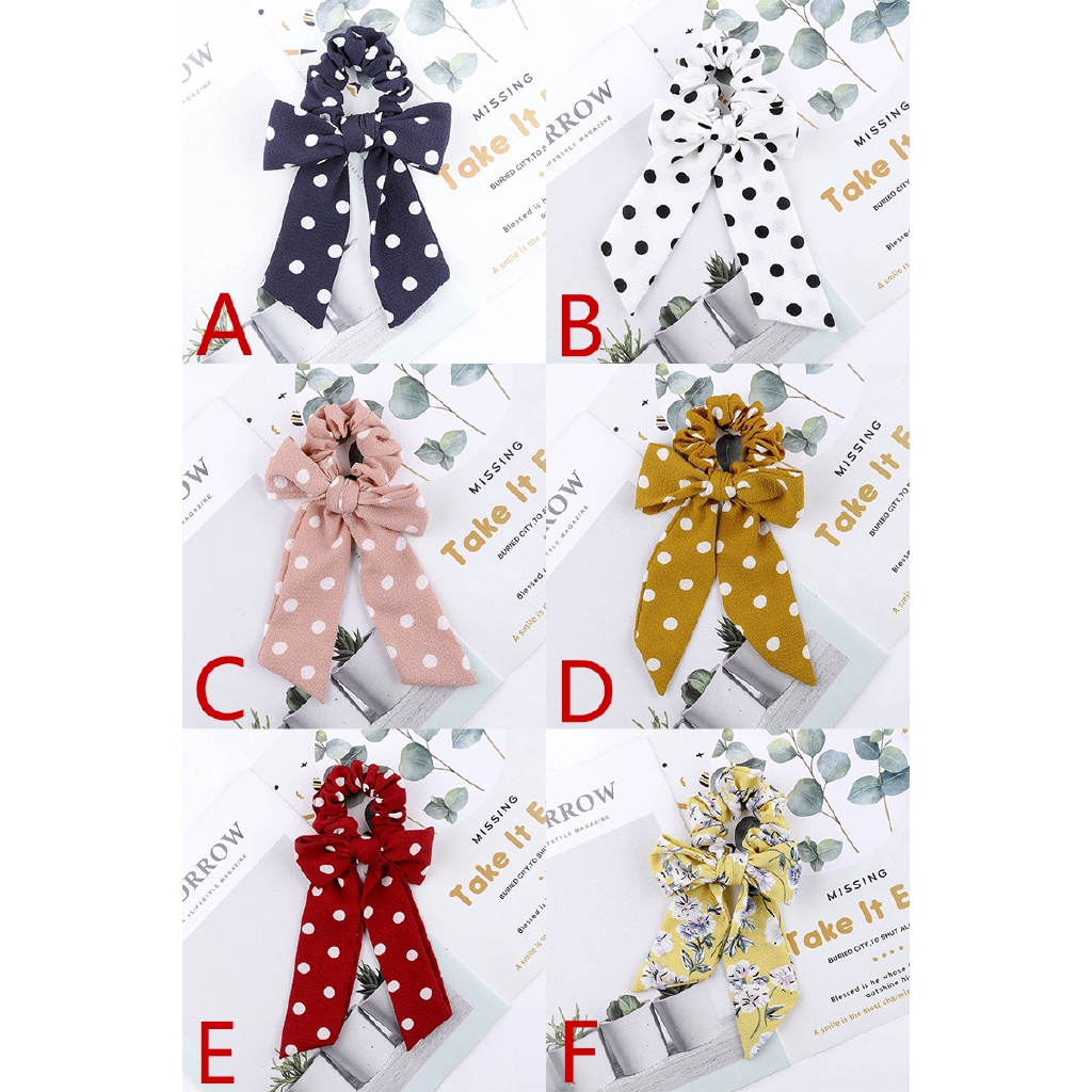 Dây Buộc Tóc Vải Chấm Bi Xinh Xắn Cho Nữ