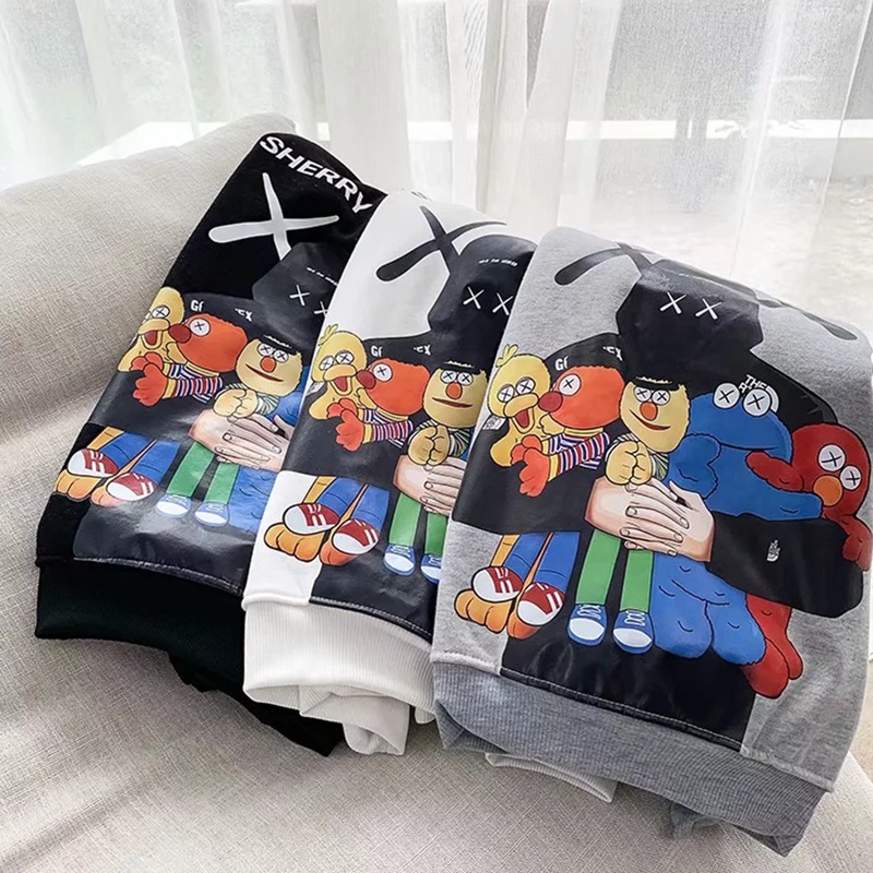 Áo hoodie IELGY lông cừu in họa chữ và nhân vật hoạt hình thời trang cho nam