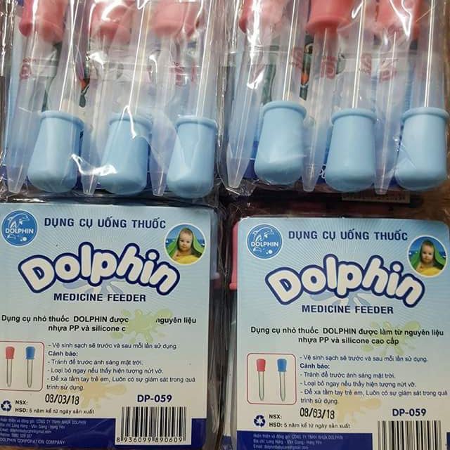 Vỉ 6 dụng cụ uống thuốc, bón sữa Dolphin cho bé