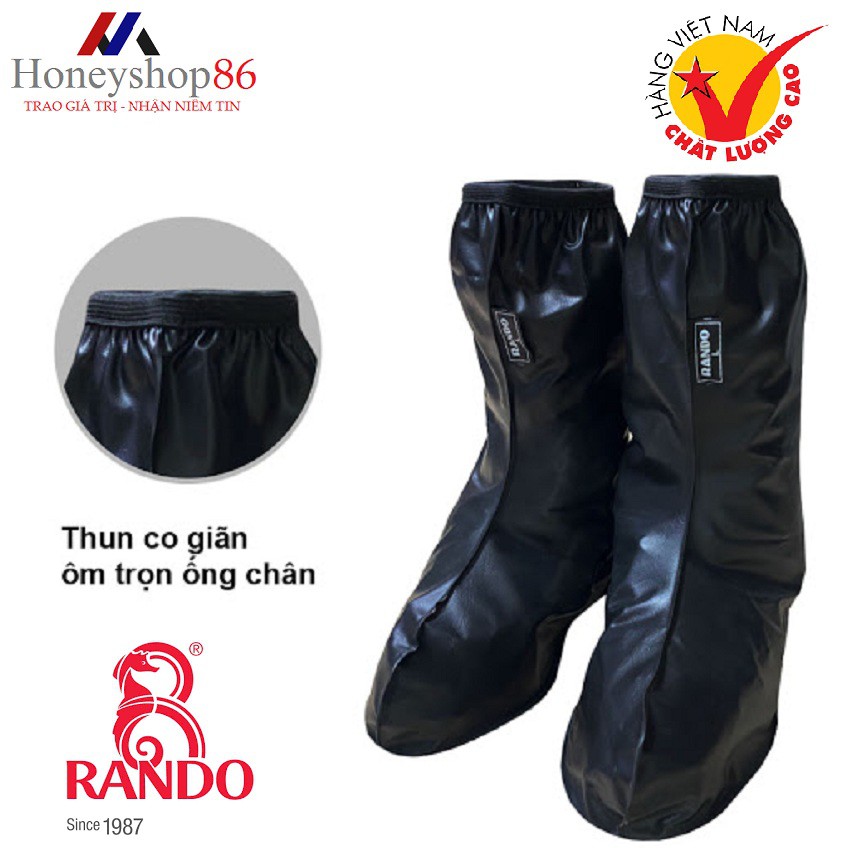<Tiện Lợi>Giày Boots Đi Mưa Rando OBPS-04 Đen,che chở đôi giầy bạn những lúc di chuyển trong mưa.HONEYSHOP86