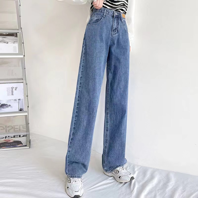 Quần Jeans Nữ Lưng Cao Ống Rộng Thời Trang Hàn Quốc