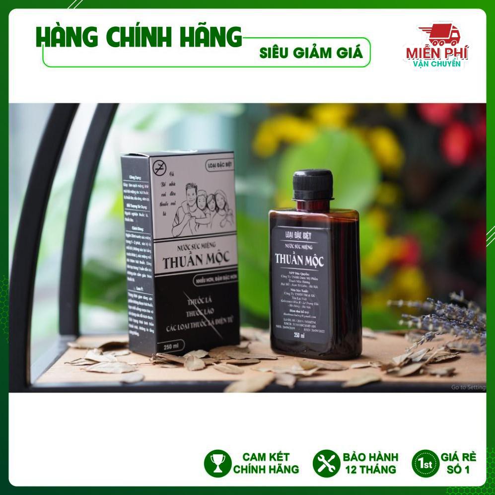 [KHÔNG CÒN NGHIỆN THUỐC, CHÍNH HÃNG] Nước xúc miệng Thuần Mộc - Cai thuốc lá, thuốc lào