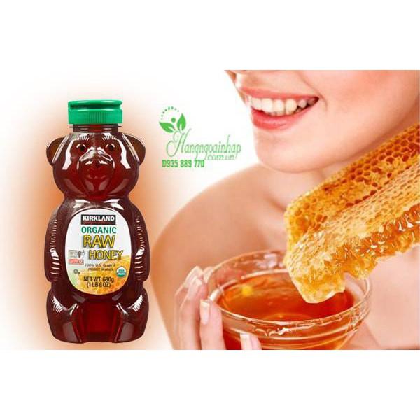 [Hàng Mỹ] Mật Ong Của Mỹ Kirkland Organic Honey Bears Chai 680g