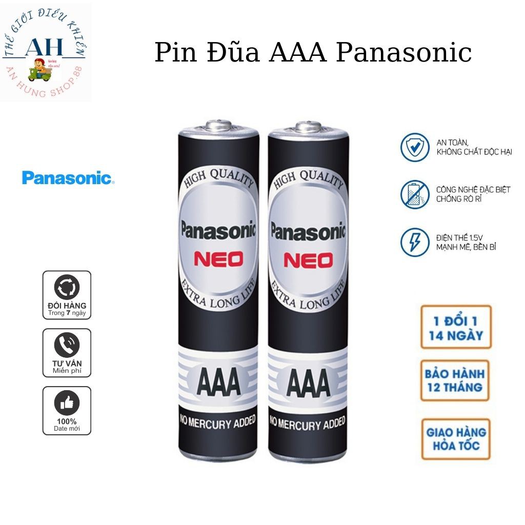 Pin AAA Panasonic Đũa NEO R03NT-2S (chính hãng) Giá 1 vỉ -2 viên.