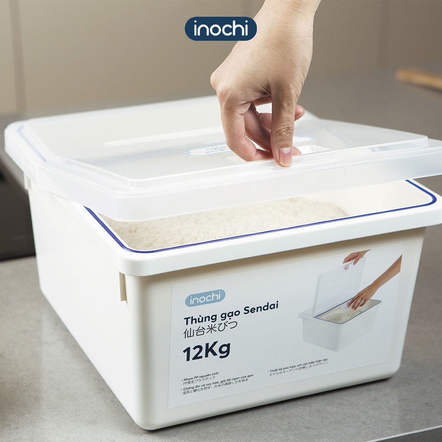 Thùng đựng gạo cao cấp nắp lật INOCHI SENDAI 12 lít