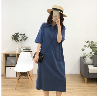 Đầm polo suông rộng