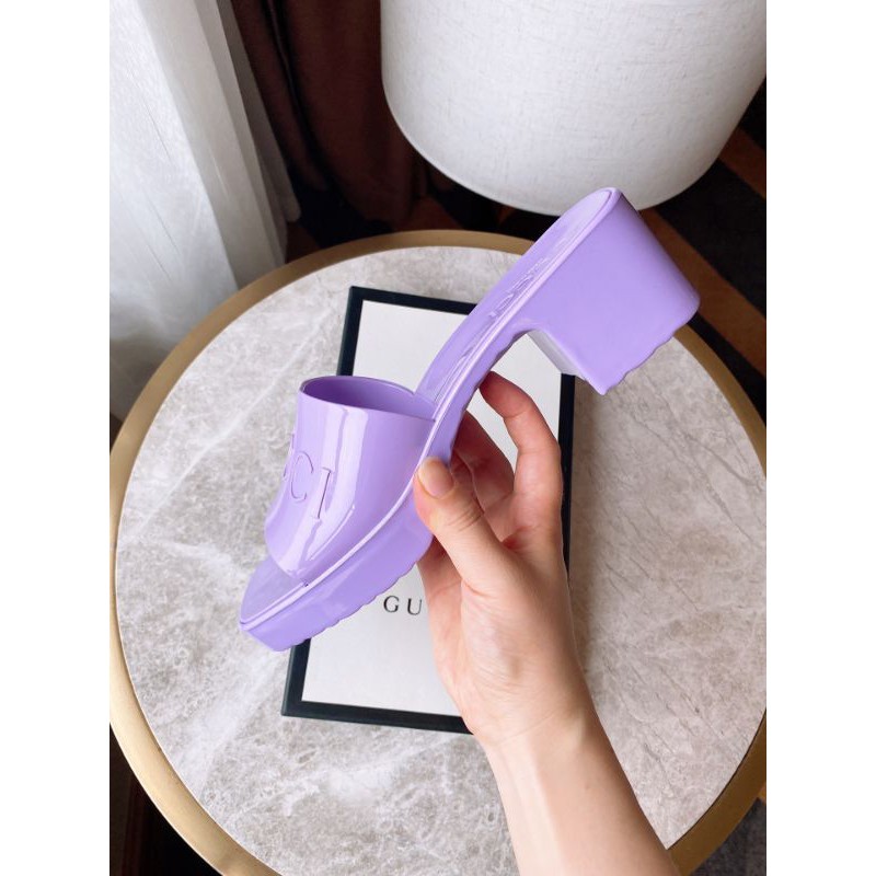 Guốc thời trang nữ mũi vuông gót 5,5cm quai ngang Gucci GC