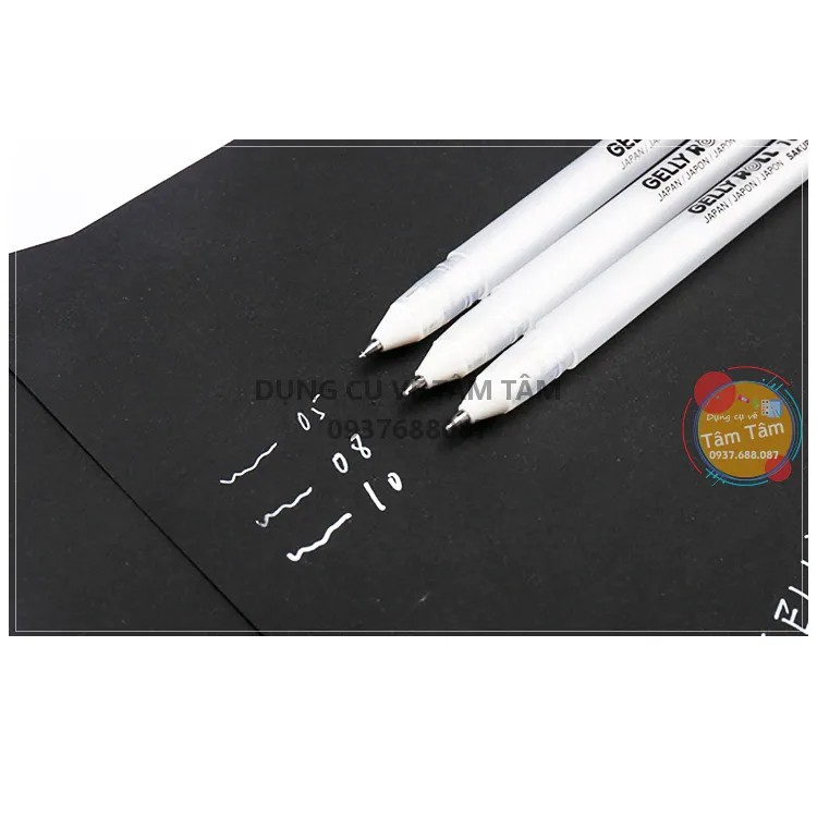 [ TÂM TÂM ]-Bộ 3 bút trắng gelly roll kèm hộp, GELLY ROLL WHITE SET 3 PCS-