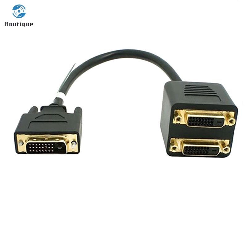 ✿♥▷ Adaptor DVI-D Male to Dual 2 DVI-I Female Video Y Splitter Cable Adapter