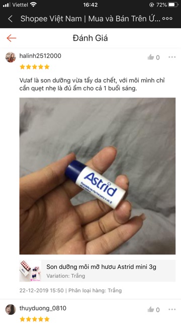 Son ASTRID MINI 3g Dưỡng Môi Mỡ Hươu Giúp Mang Lại Sự Mịn Màng, Mềm Mại Cho Bờ Môi