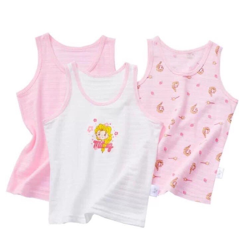 Set 3 áo ba lỗ cotton tre xuất nhật cho bé