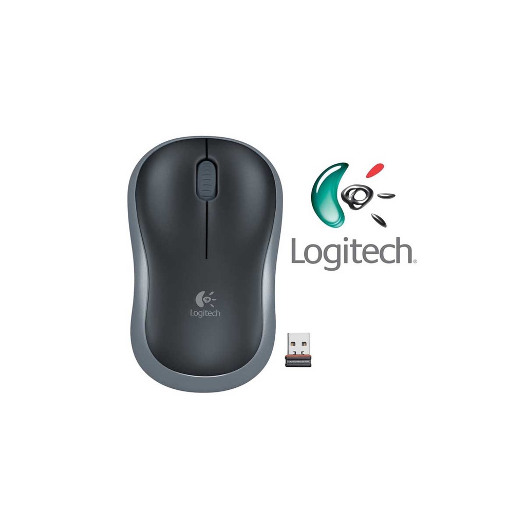 Chuột không dây Logitech Quang M185 (Đen viền xám) - CHÍNH HÃNG