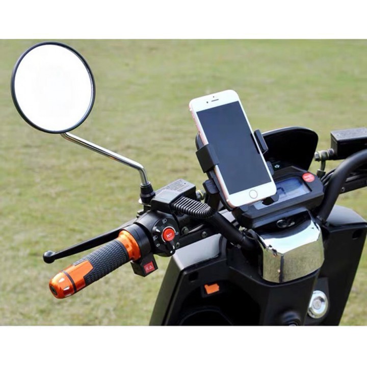 Kẹp giá đỡ điện thoại trên xe máy có đệm cao su chống sốc dễ lắp đặt