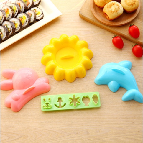 Bộ 4  khuôn cơm tạo hình thú mẫu mới SP081901