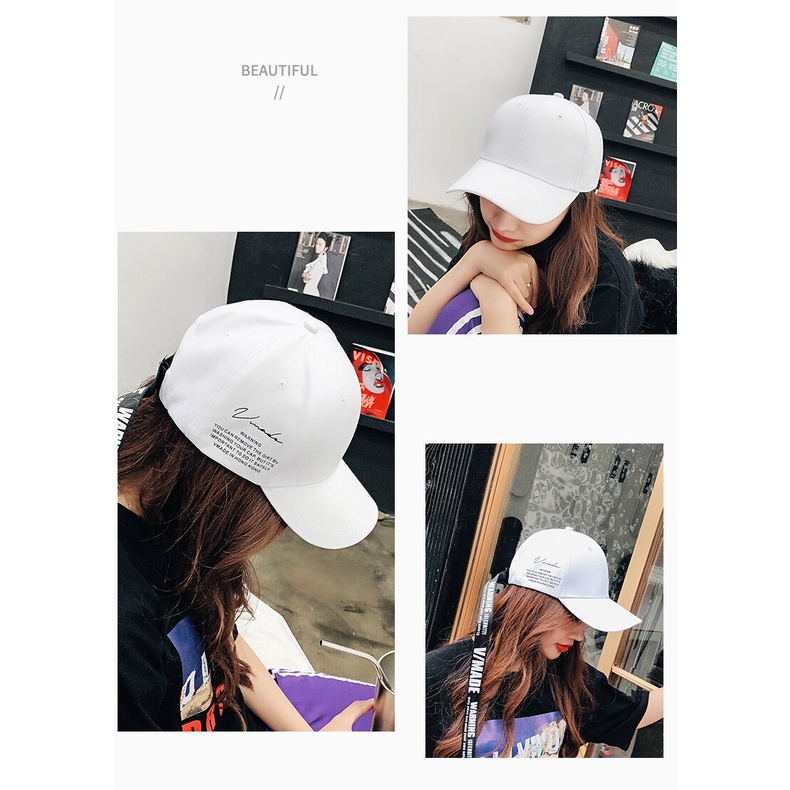Mũ lưỡi trai AOKANG có dây đeo dài in họa tiết tiếng Anh phong cách hip-hop Hàn Quốc thời trang cho nam và nữ