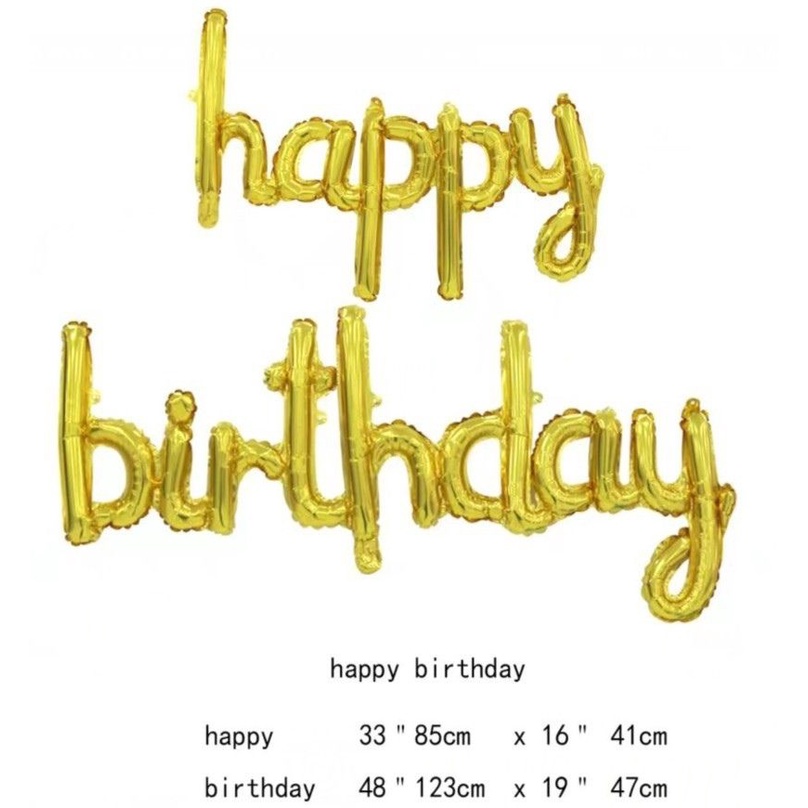 Bóng chữ HPBD dính liền, trang trí sinh nhật, party Fubao Store