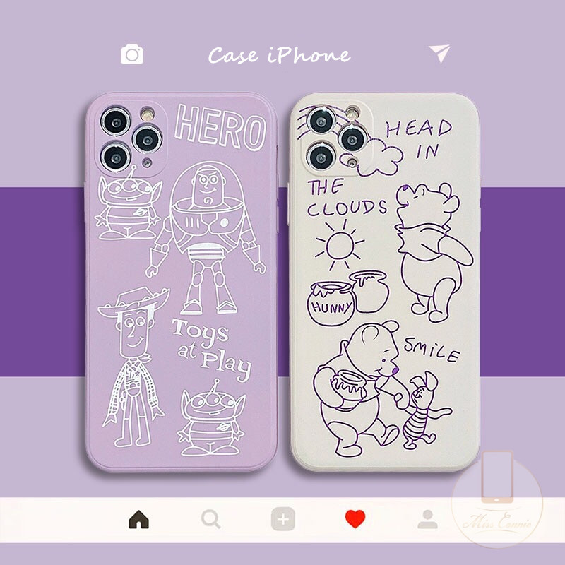 Ốp Điện Thoại Hình Gấu Pooh Đáng Yêu Cho Iphone 11 11pro Max Iphone 6 6s 7 8 Plus Iphone X Xr Xs Max Se 2020 iPhone 12 Pro Max 12Mini